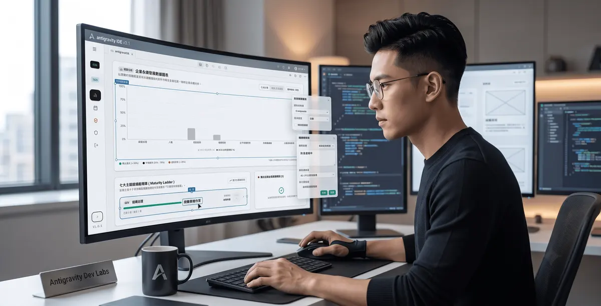 AI 數位轉型與自動化服務示意