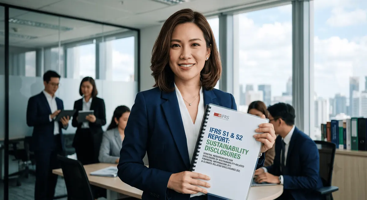 IFRS S1 與 S2 永續揭露示意